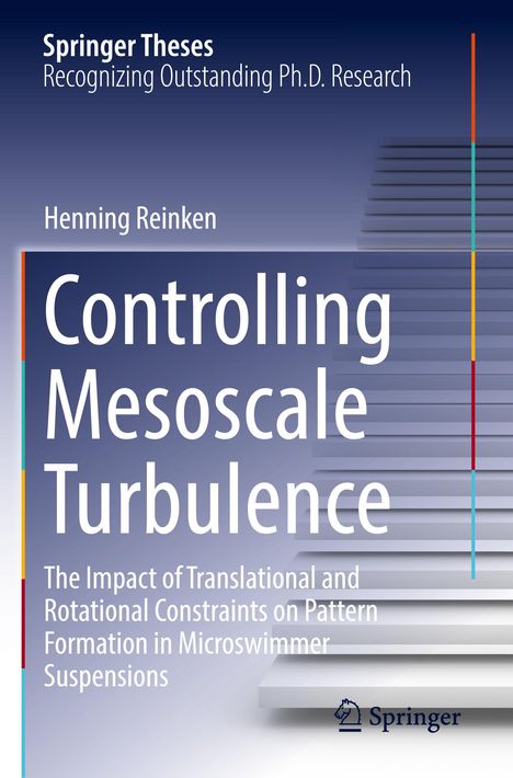 "Springer Theses. Henning Reinken. Controlling Mesoscale Turbulence. Grauer Hintergrund mit Treppen-Illustration."