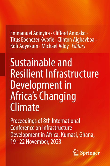 „Sustainable and Resilient Infrastructure Development in Africa's Changing Climate“, Herausgebernamen, Springer-Logo.