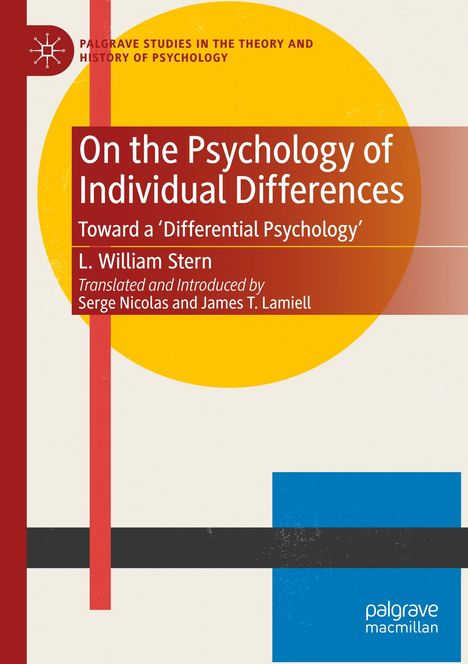 „On the Psychology of Individual Differences“ von L. William Stern. Abstrakte geometrische Formen in Gelb, Rot und Blau.