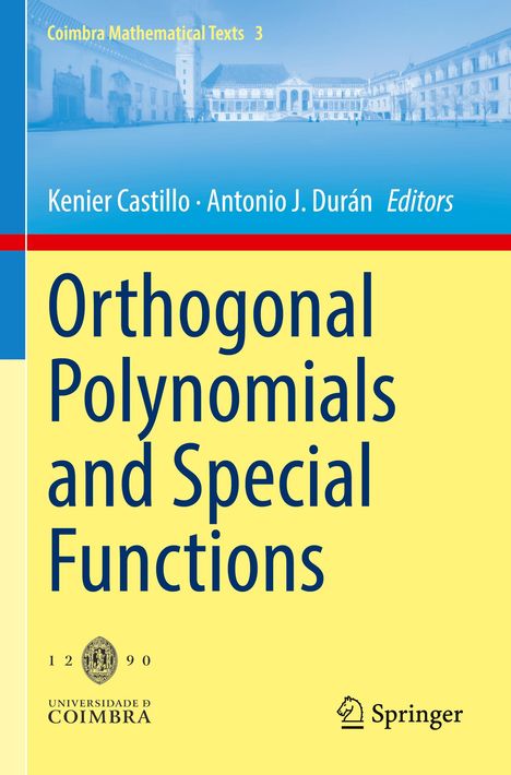 „Orthogonal Polynomials and Special Functions“ steht auf gelbem Hintergrund, darüber Abbildungen von Gebäuden.