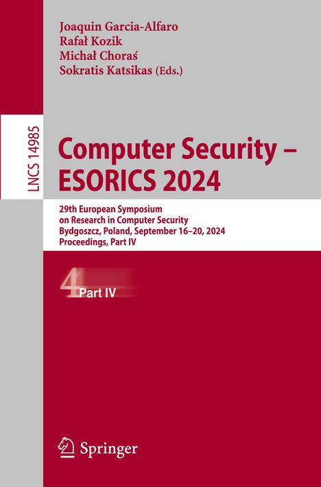 Computer Security ¿ ESORICS 2024, Buch