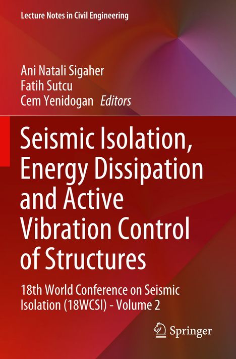 „Seismic Isolation, Energy Dissipation and Active Vibration Control of Structures“; rote und violette Farbverläufe.