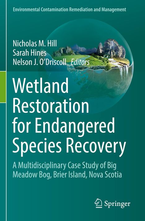 Wetland Restoration for Endangered Species Recovery, Buchcover mit Naturdarstellung unter einer transparenten Kuppel.