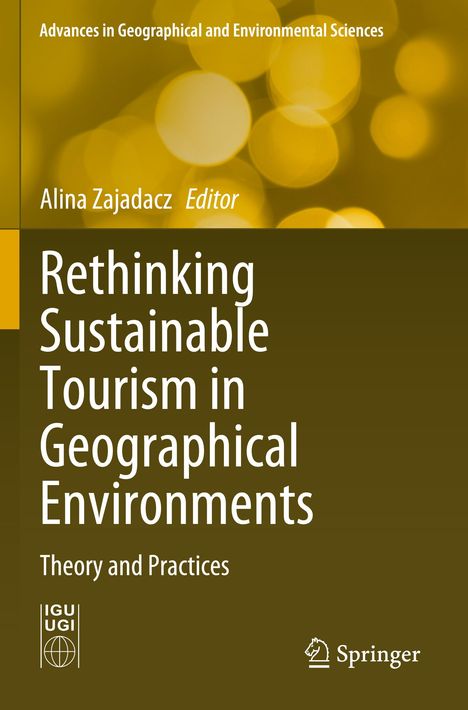 "Rethinking Sustainable Tourism in Geographical Environments" auf gelbem Hintergrund, Springer-Logo ist sichtbar.