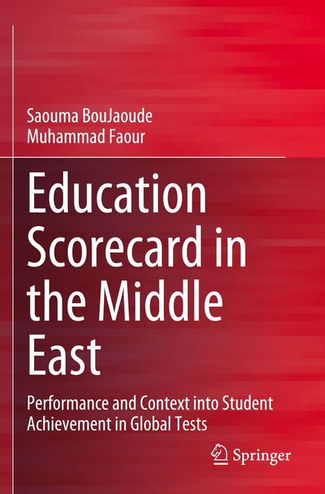 "Education Scorecard in the Middle East", rote abstrakte Linien, Logo von Springer unten rechts.