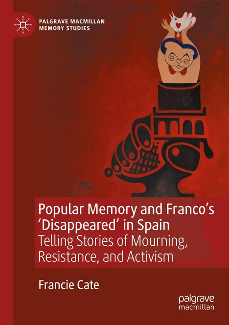 "Popular Memory and Franco’s ‘Disappeared’ in Spain" steht in weißem Text auf rotem Hintergrund. Darunter eine abstrakte Illustration.
