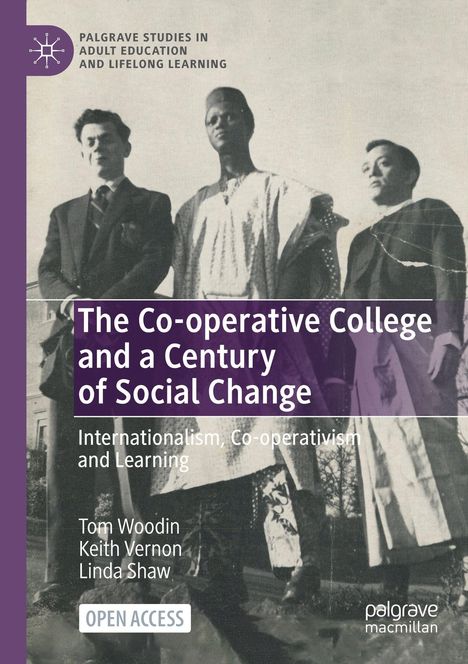 Cover des Buches "The Co-operative College and a Century of Social Change". Drei Personen stehen nebeneinander.