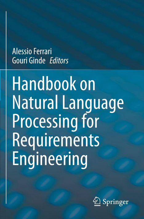 "Handbook on Natural Language Processing for Requirements Engineering", blaues Muster, Springer-Logo unten rechts.