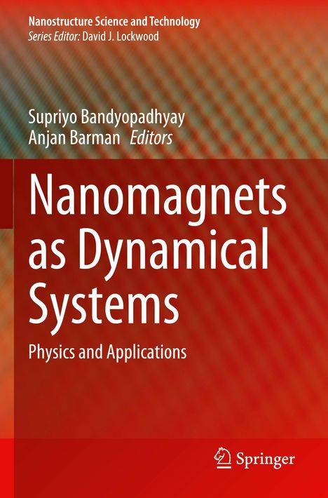 Roter Hintergrund, weiße Schrift: "Nanomagnets as Dynamical Systems". Unten rechts ist ein Springer-Logo.