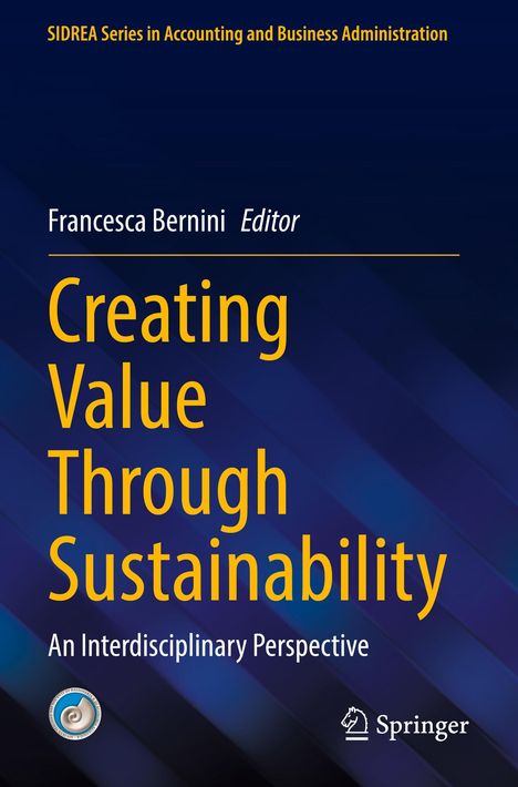 Text: "Creating Value Through Sustainability: An Interdisciplinary Perspective." Logo unten rechts, dunkler Hintergrund.