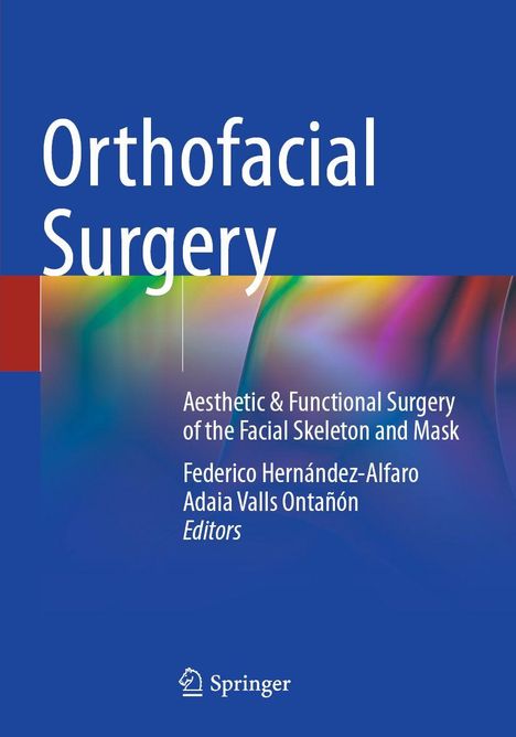 "Orthofacial Surgery" in Weiß auf Blau, darunter Autoren. Unten rechts das Springer-Logo, bunte Verschwommenheit links.