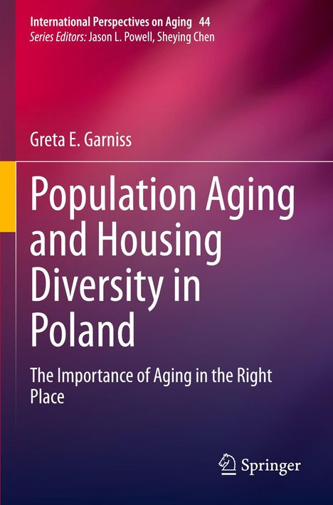 "Population Aging and Housing Diversity in Poland". Roter und lila Hintergrund. Springer-Logo unten rechts.