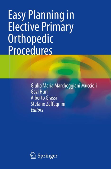 "Easy Planning in Elective Primary Orthopedic Procedures", blaue und grüne Farbverläufe, Springer-Logo unten.