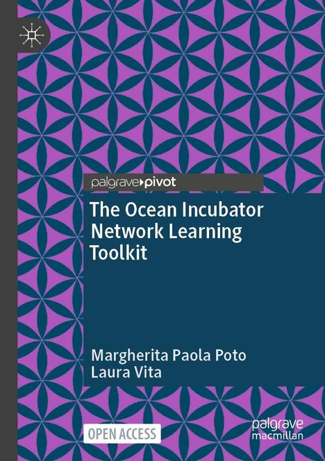 "The Ocean Incubator Network Learning Toolkit" von Margherita Paola Poto und Laura Vita. Blau-lila Musterhintergrund.
