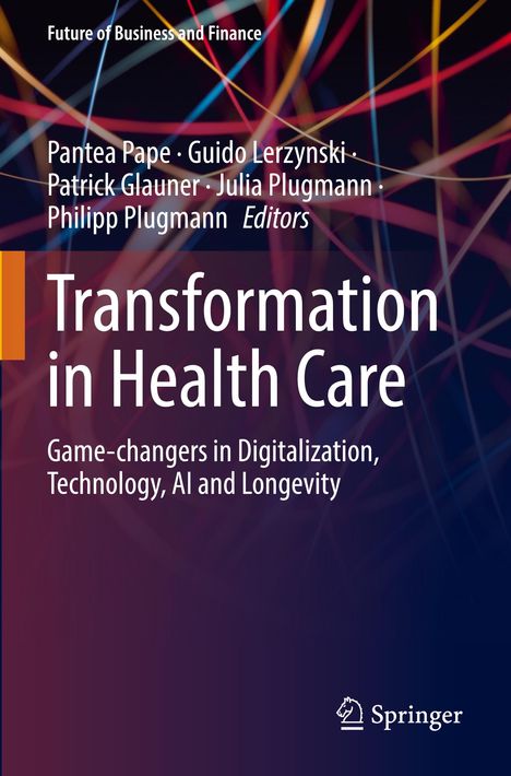 Titel: Transformation in Health Care. Abstrakte bunte Linien, Springer-Logo unten rechts.