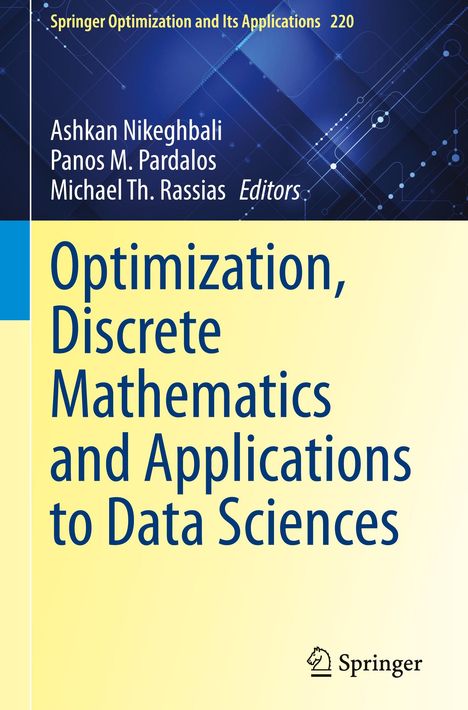 Optimization, Discrete Mathematics and Applications to Data Sciences, Buch