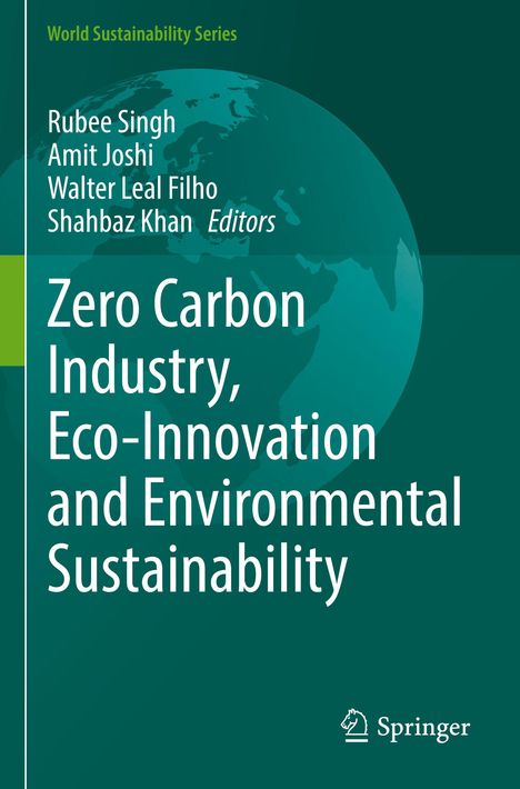 "Zero Carbon Industry, Eco-Innovation and Environmental Sustainability" mit grüner Erdkugel und Springer-Logo.