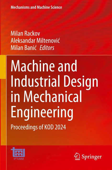 "Machine and Industrial Design in Mechanical Engineering: Proceedings of KOD 2024" auf rotem Hintergrund.