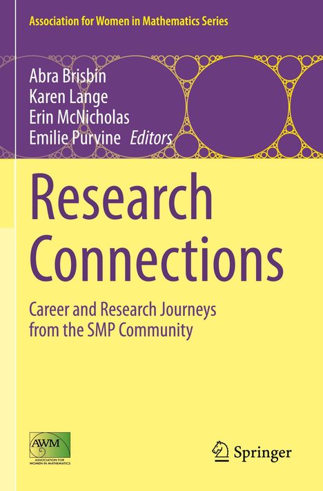 Cover von "Research Connections" in Gelb und Lila, mit AWM-Logo. Titel und Herausgebernamen prominent dargestellt.