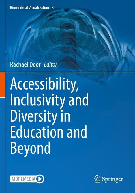Text: "Accessibility, Inclusivity and Diversity in Education and Beyond." Ein blaues Cover mit wissenschaftlichem Diagramm im Hintergrund.