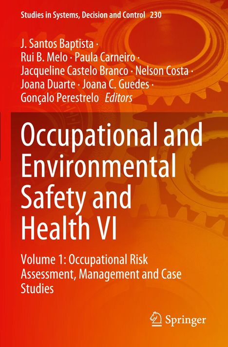 "Occupational and Environmental Safety and Health VI" in weißer Schrift auf orangefarbenem Hintergrund, rechts unten ein Springer-Logo.