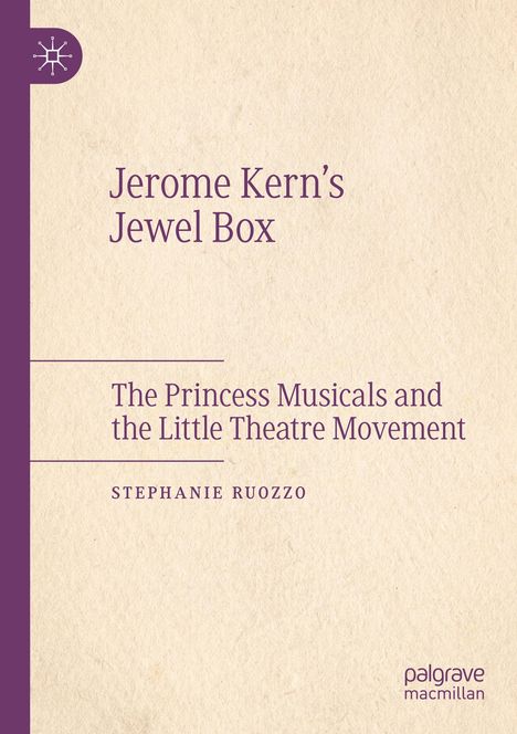 „Jerome Kern’s Jewel Box“ von Stephanie Ruozzo. Einfaches Design, beige Hintergrund, violetter Text und Details.