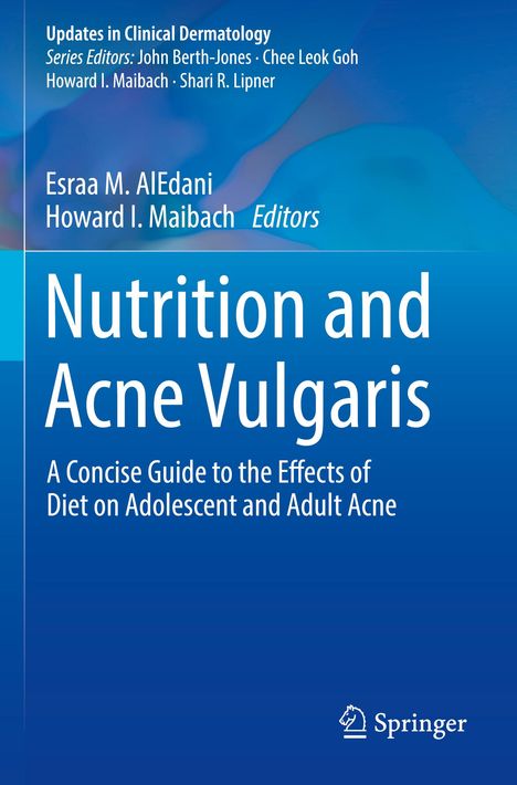 "Nutrition and Acne Vulgaris" von Esraa M. AlEdani. Ein blaues Cover mit Springer-Logo unten rechts.