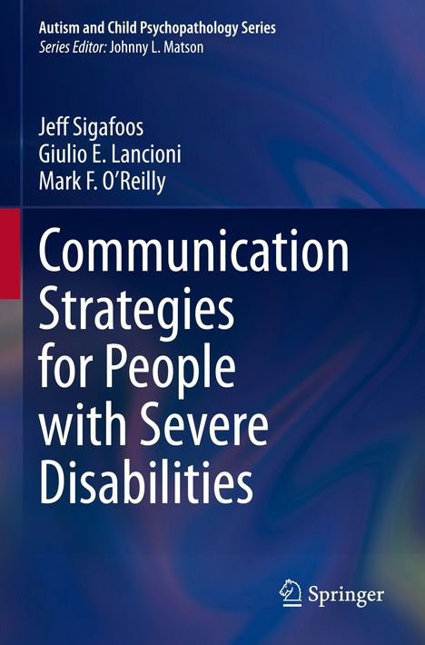 Cover mit Titel: "Communication Strategies for People with Severe Disabilities", Autoren und "Springer"-Logo.