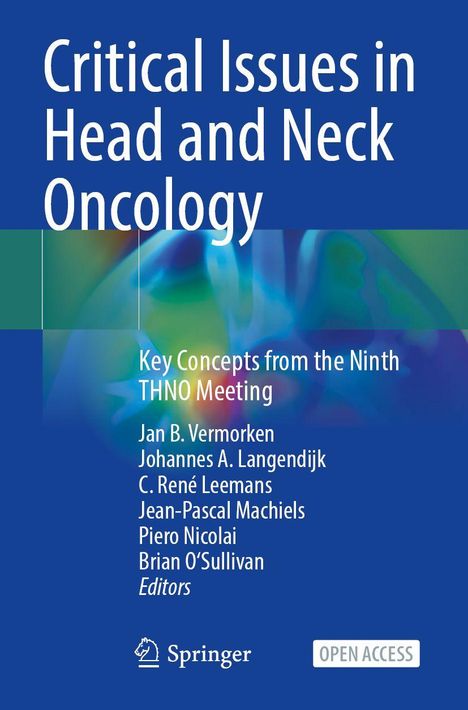 „Critical Issues in Head and Neck Oncology“, blaue Hintergrundgrafik, Springer-Logo unten.