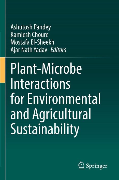Cover eines Buches mit dem Titel: "Plant-Microbe Interactions for Environmental and Agricultural Sustainability".