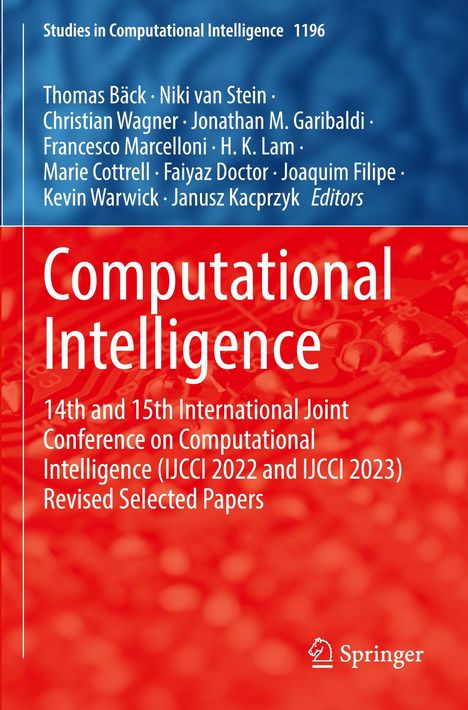 Titel: Computational Intelligence. Beschreibung der 14. und 15. IJCCI-Konferenz. Rotes und blaues Cover mit Springer-Logo.