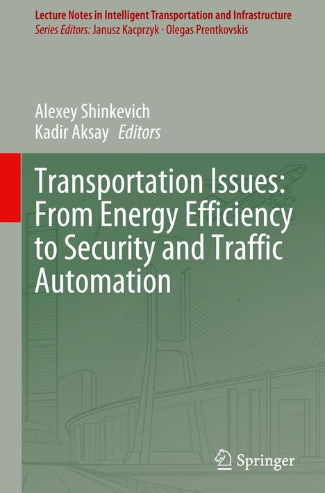 Titel: "Transportation Issues: From Energy Efficiency to Security and Traffic Automation". Illustration von einer Brücke.