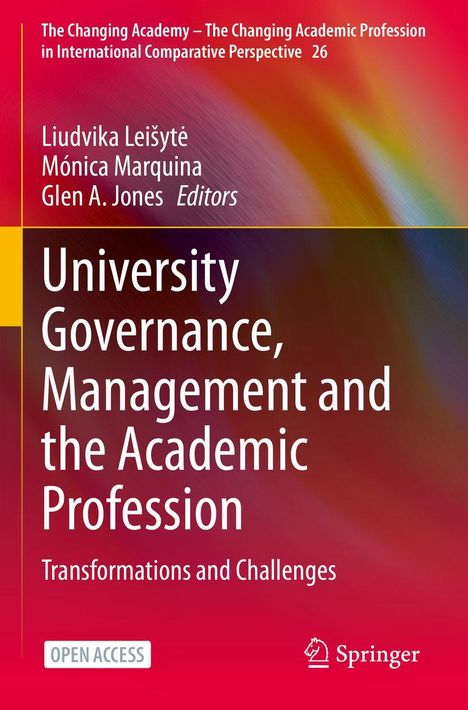 "University Governance, Management and the Academic Profession," bunte Abstraktion, Springer-Logo unten rechts.