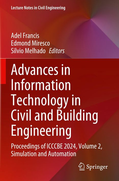 Titel: Advances in Information Technology in Civil and Building Engineering. Hintergrund in Rot- und Lila-Tönen.