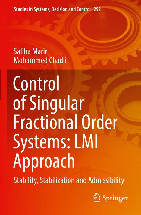 Titel: "Control of Singular Fractional Order Systems: LMI Approach". Zahnrad-Illustration als Hintergrund.