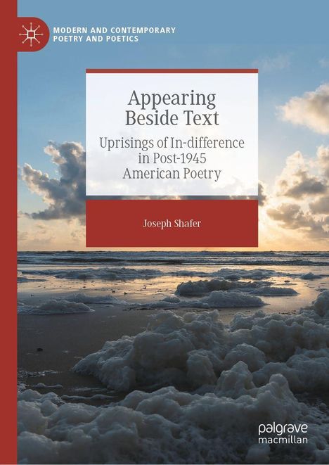 „Appearing Beside Text“, darüber Wolken und Meer. Links oben: „Modern and Contemporary Poetry and Poetics“.