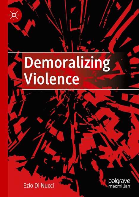 „Demoralizing Violence“, Ezio Di Nucci. Abstrakte rote und schwarze Scherben auf schwarzem Hintergrund.