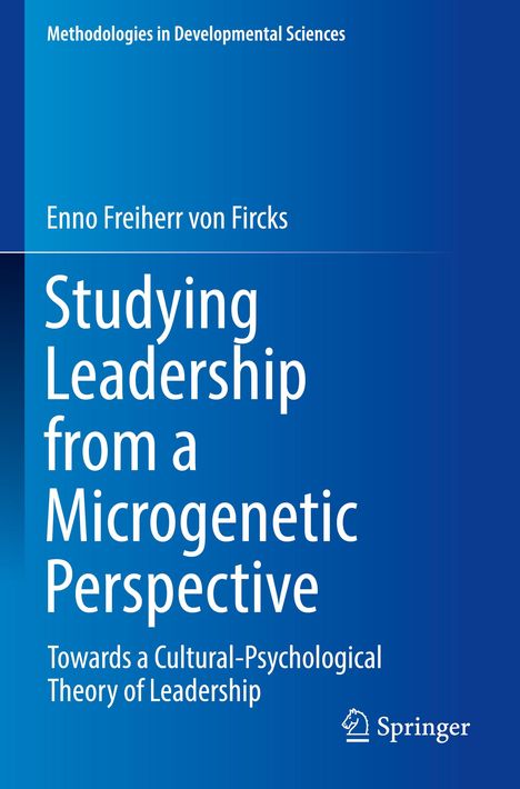„Studying Leadership from a Microgenetic Perspective“ ist das Hauptthema in weißem Text auf blauem Hintergrund.