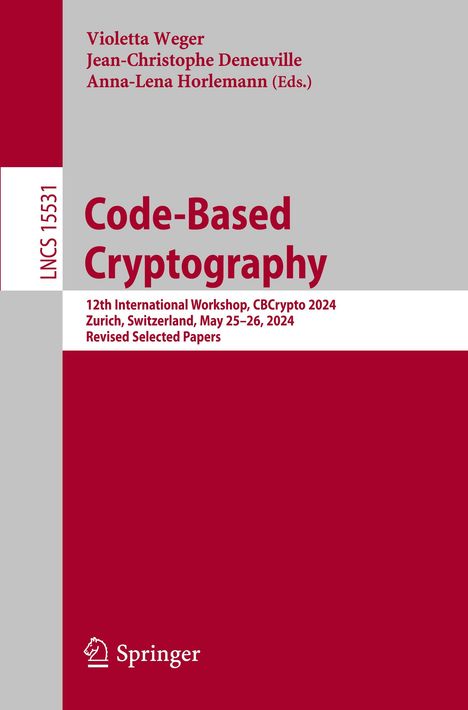 Code-Based Cryptography, Buch