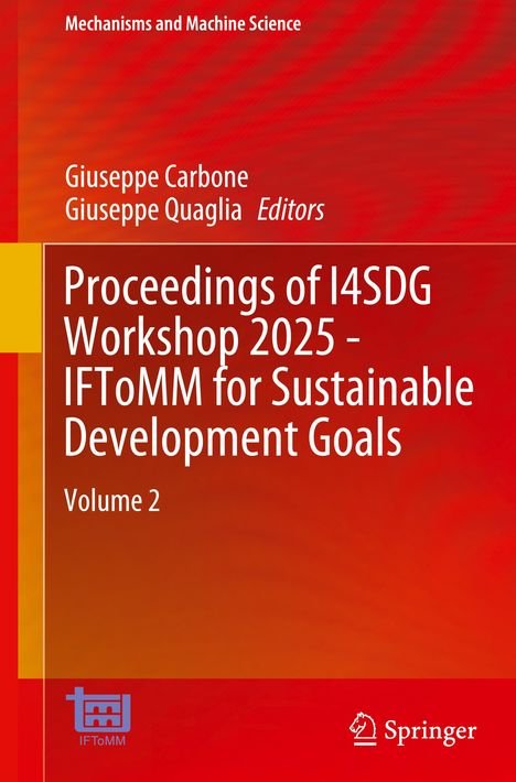 Proceedings of I4SDG Workshop 2025 - IFToMM for Sustainable Development Goals, Buch