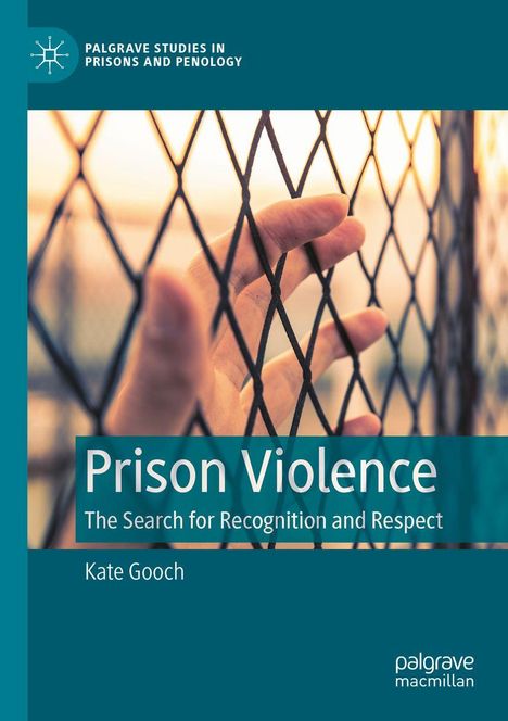 "Prison Violence: The Search for Recognition and Respect" von Kate Gooch. Nahaufnahme einer Hand an einem Gitter.