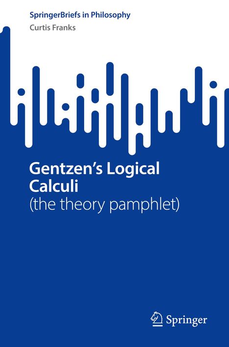 "SpringerBriefs in Philosophy" und "Curtis Franks" oben, zentral "Gentzen's Logical Calculi", untere abstrakte Grafik.