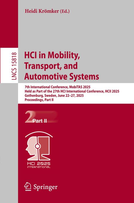 HCI in Mobility, Transport, and Automotive Systems, Buch