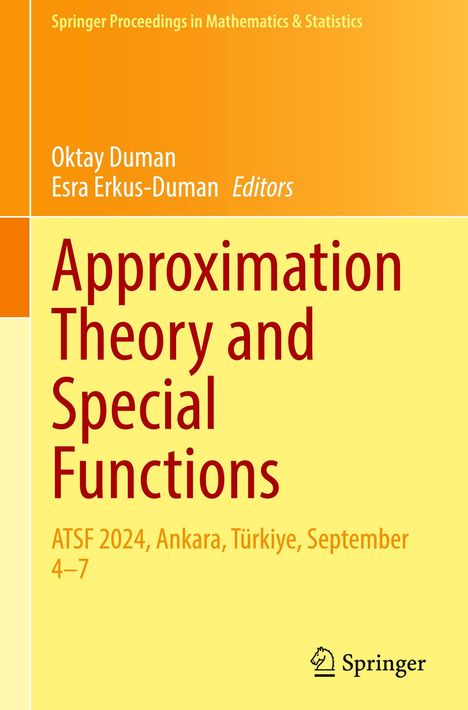 „Approximation Theory and Special Functions“, ATSF 2024, Ankara. Gelbes Design mit wissenschaftlichem Titel.