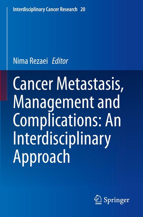 Titel: "Cancer Metastasis, Management and Complications: An Interdisciplinary Approach". Blauer Hintergrund, Springer-Logo.