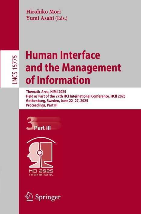 Human Interface and the Management of Information, Buch