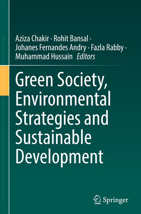 Titel: "Green Society, Environmental Strategies and Sustainable Development". Herausgeber: Aziza Chakir et al. Springer-Logo unten.