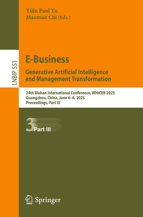 E-Business. Generative Artificial Intelligence and Management Transformation, Buch