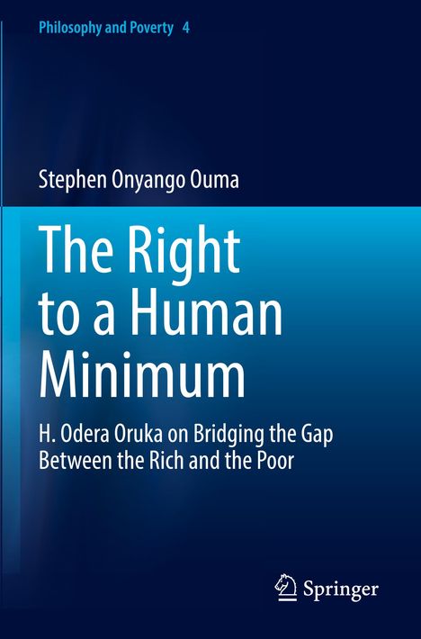 "The Right to a Human Minimum" von Stephen Onyango Ouma. Blauer Hintergrund, Springer-Logo unten rechts.
