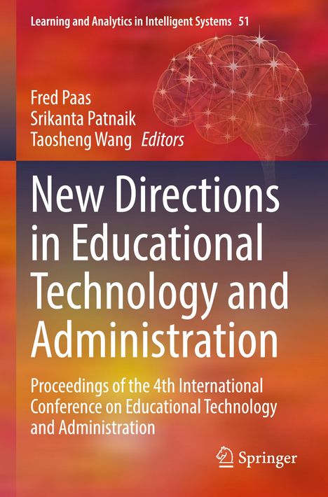 Titel: "New Directions in Educational Technology and Administration". Oben ein vernetztes Gehirn; Verlag Springer unten.
